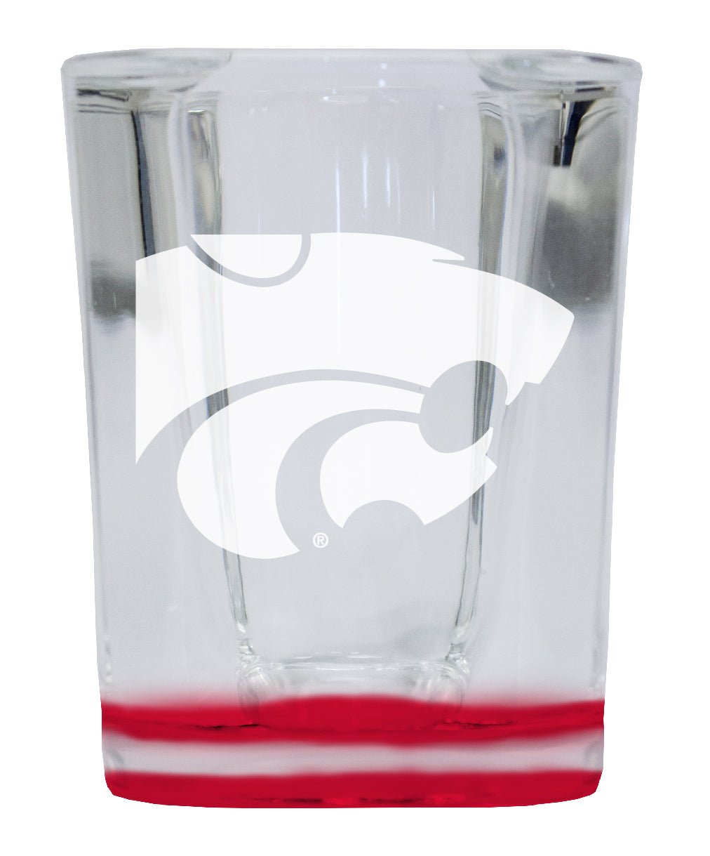 Kansas State Wildcats 2 Ounce Engraved Shot Glass Square Officially Licensed Collegiate Product Image 1