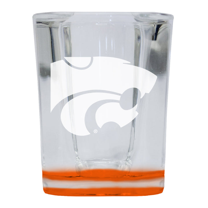 Kansas State Wildcats 2 Ounce Engraved Shot Glass Square Officially Licensed Collegiate Product Image 3