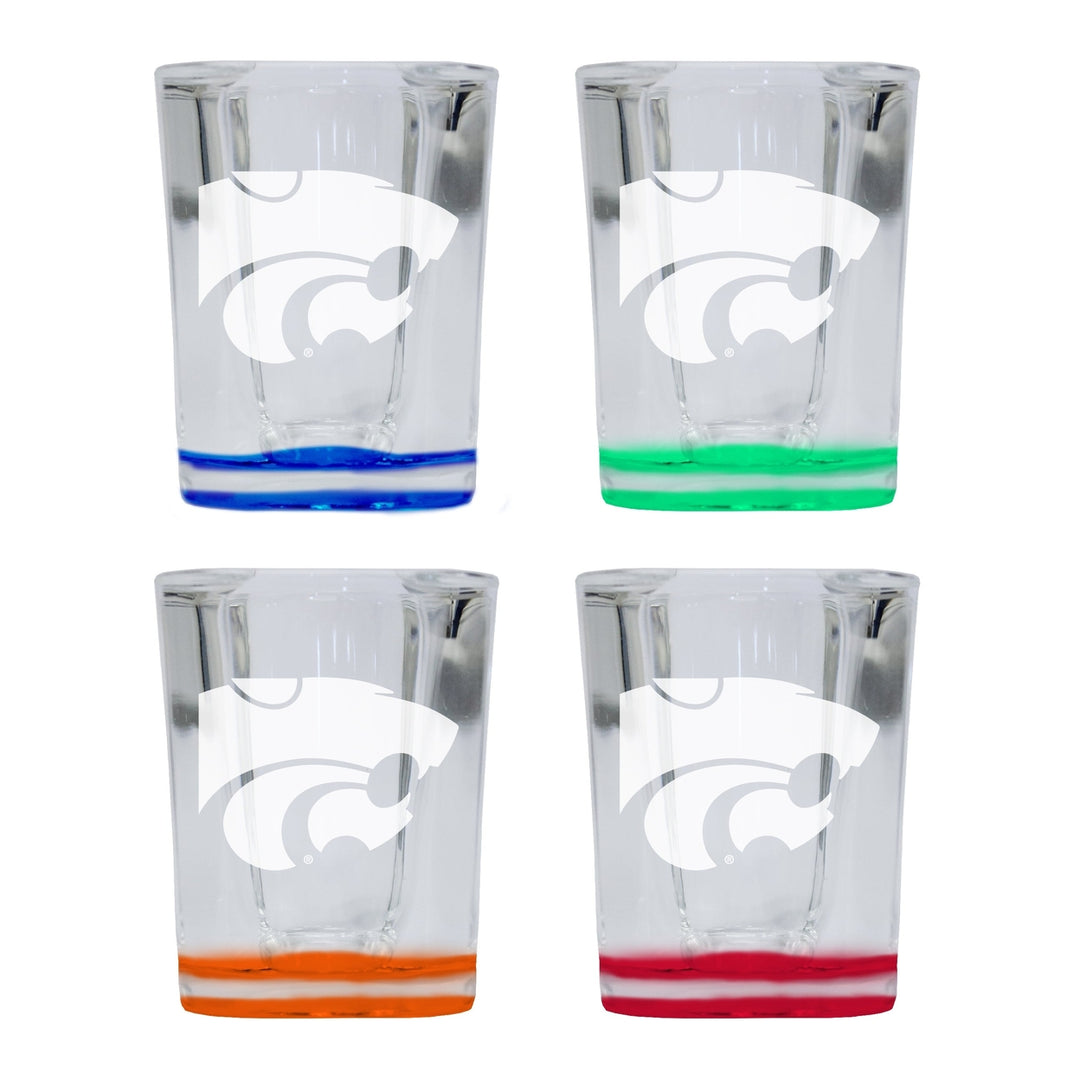 Kansas State Wildcats 2 Ounce Engraved Shot Glass Square Officially Licensed Collegiate Product Image 4