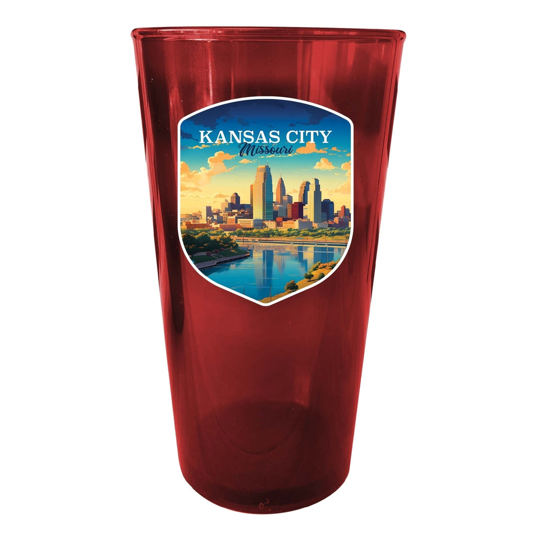 Kansas City Missouri Design A Souvenir Plastic 16 oz pint Image 3