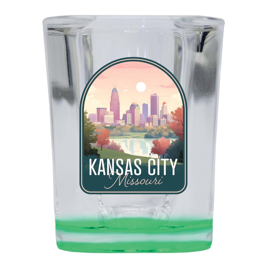 Kansas City Missouri Design B Souvenir 2 Ounce Shot Glass Square Image 1