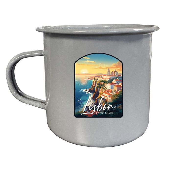 Lisbon Portugal Design B Souvenir Tin Camper Coffee Mug Image 1