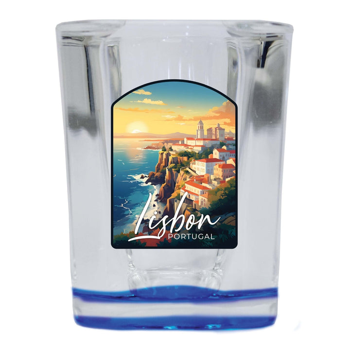 Lisbon Portugal Design B Souvenir 2 Ounce Shot Glass Square Image 2