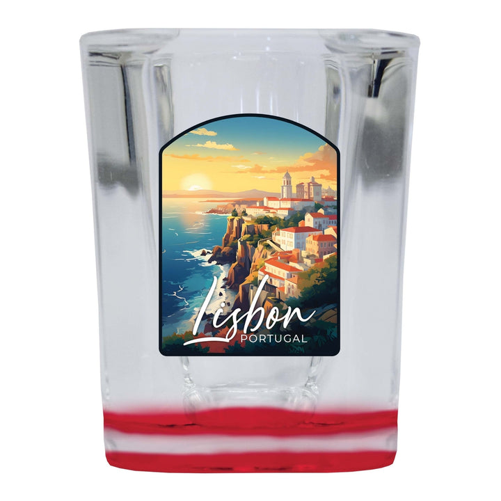 Lisbon Portugal Design B Souvenir 2 Ounce Shot Glass Square Image 3