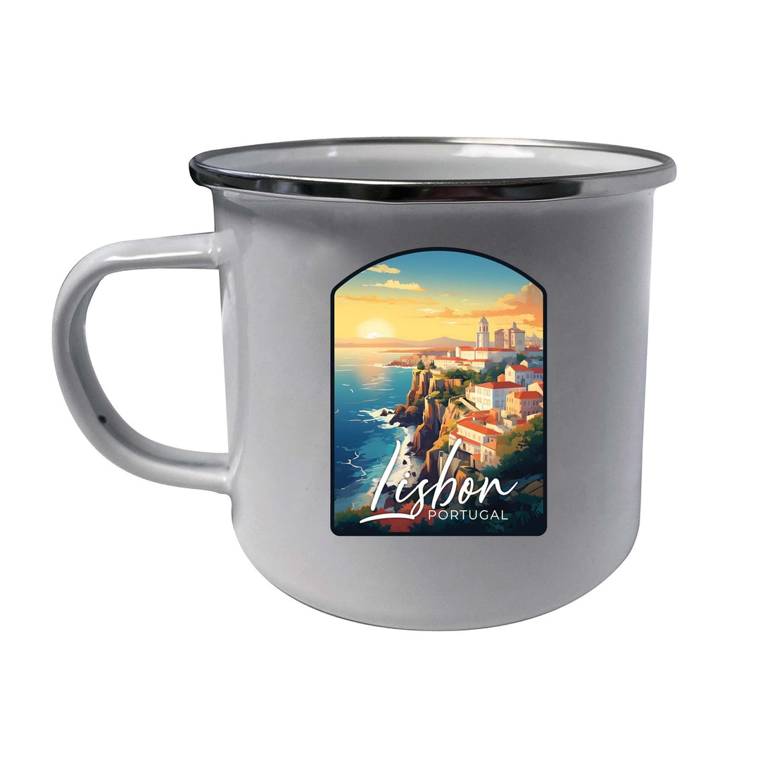 Lisbon Portugal Design B Souvenir Tin Camper Coffee Mug Image 3