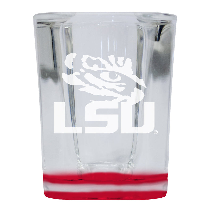 LSU Tigers 2 Ounce Engraved Shot Glass Square Officially Licensed Collegiate Product Image 1