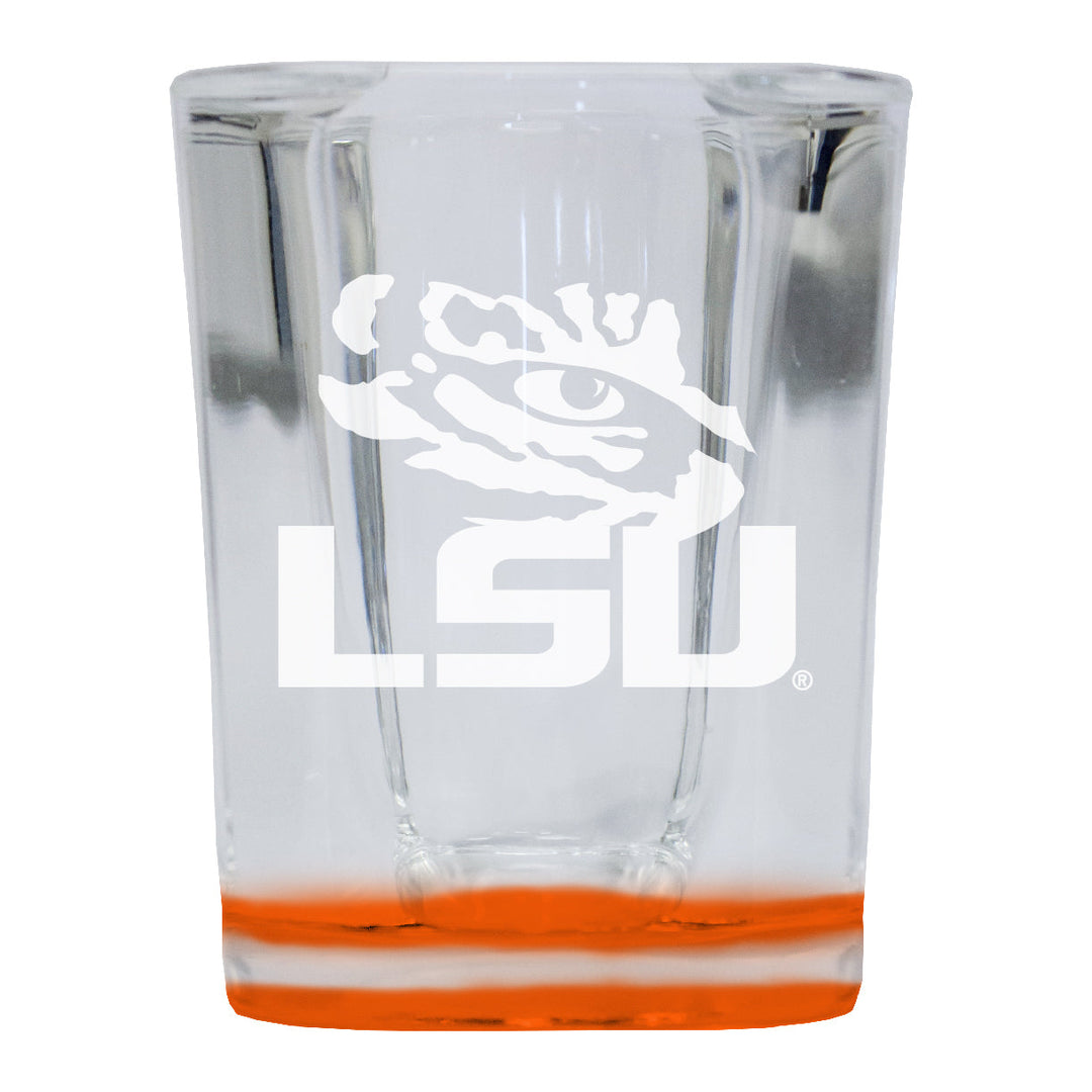 LSU Tigers 2 Ounce Engraved Shot Glass Square Officially Licensed Collegiate Product Image 2