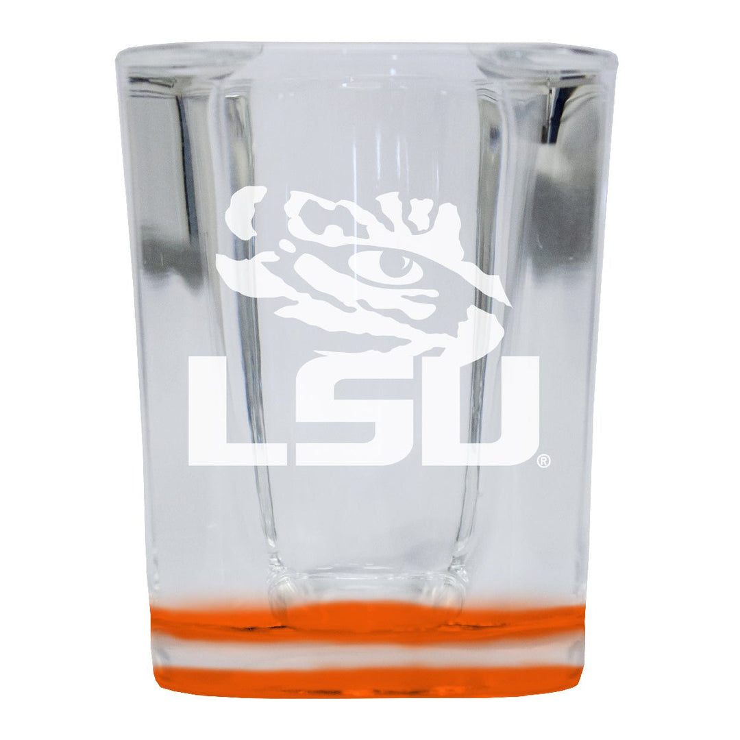 LSU Tigers 2 Ounce Engraved Shot Glass Square Officially Licensed Collegiate Product Image 1