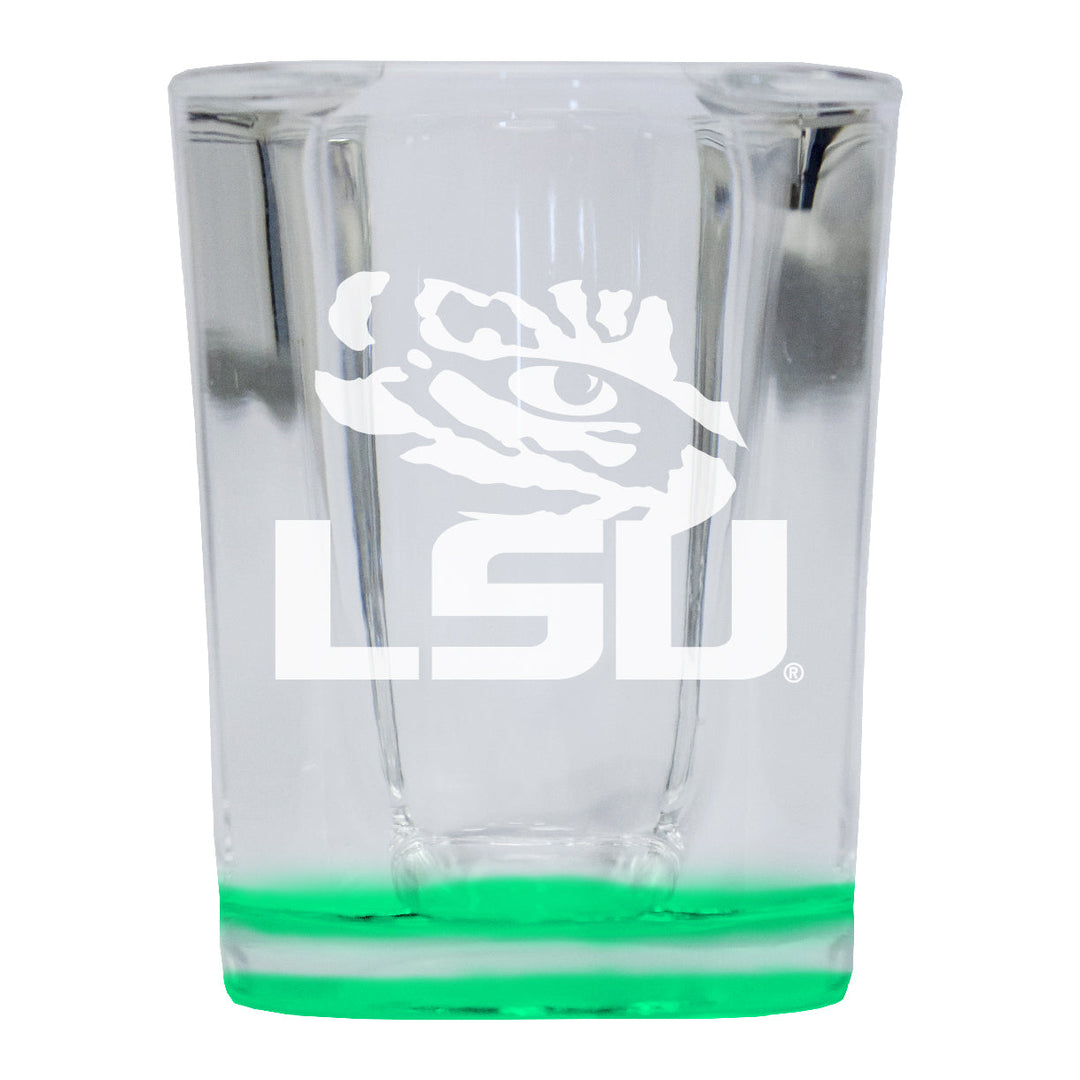 LSU Tigers 2 Ounce Engraved Shot Glass Square Officially Licensed Collegiate Product Image 3