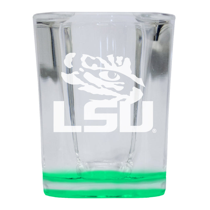 LSU Tigers 2 Ounce Engraved Shot Glass Square Officially Licensed Collegiate Product Image 3