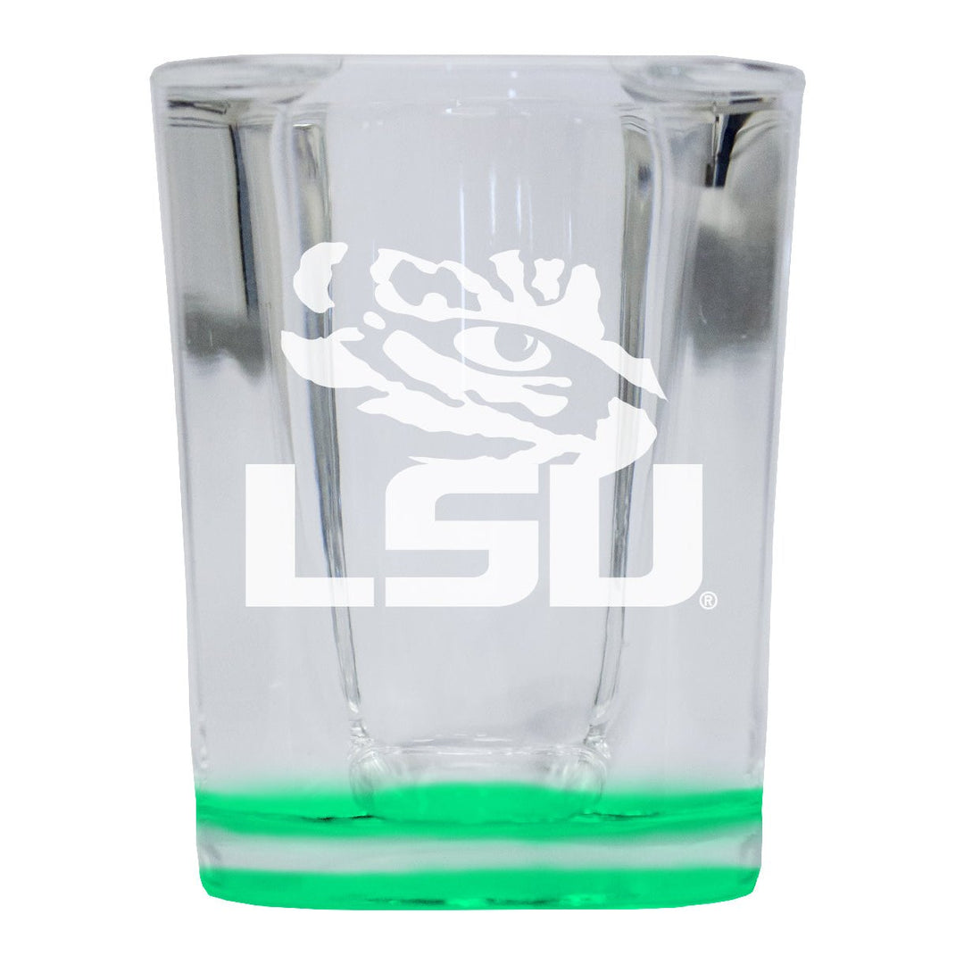 LSU Tigers 2 Ounce Engraved Shot Glass Square Officially Licensed Collegiate Product Image 1