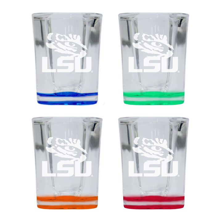 LSU Tigers 2 Ounce Engraved Shot Glass Square Officially Licensed Collegiate Product Image 4