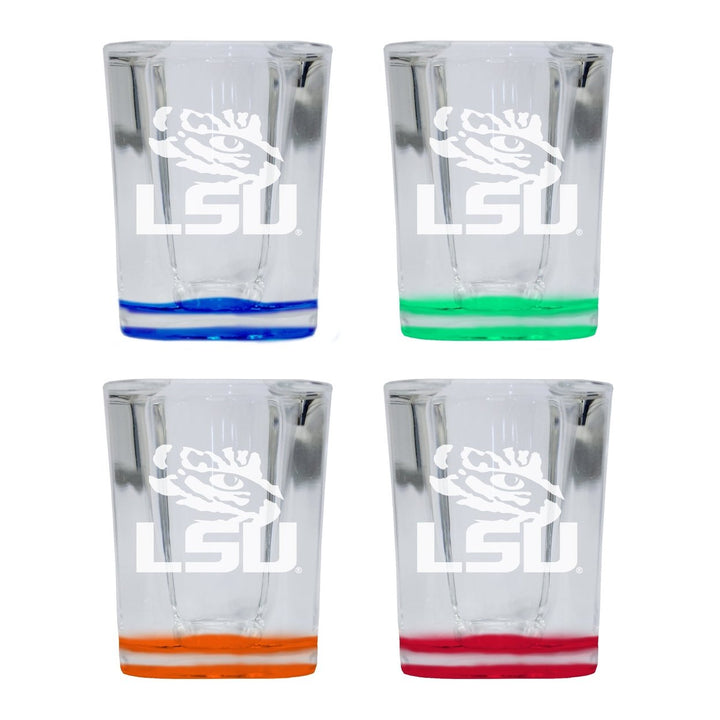 LSU Tigers 2 Ounce Engraved Shot Glass Square Officially Licensed Collegiate Product Image 1