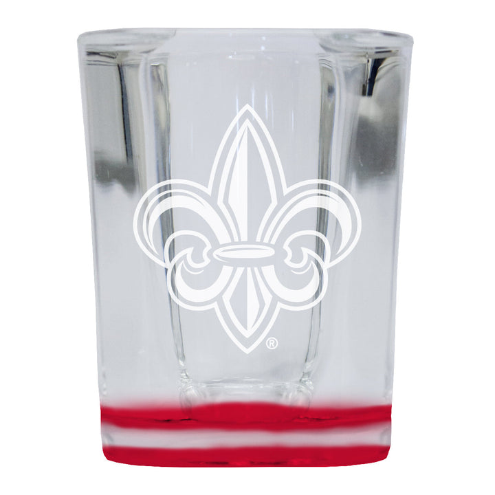 Louisiana at Lafayette Ragin Cajuns 2 Ounce Engraved Shot Glass Square Officially Licensed Collegiate Product Image 1