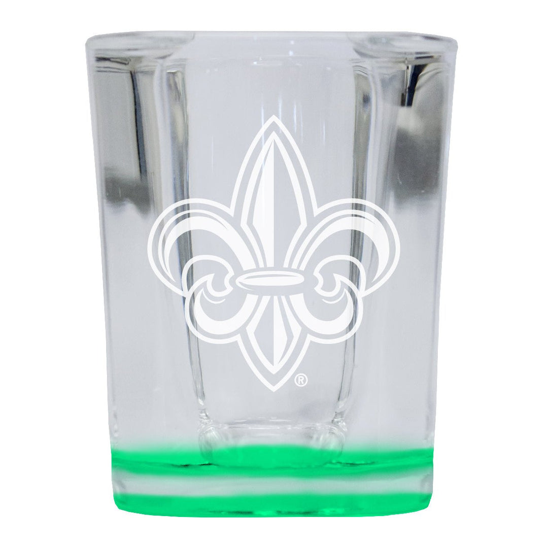 Louisiana at Lafayette Ragin Cajuns 2 Ounce Engraved Shot Glass Square Officially Licensed Collegiate Product Image 1