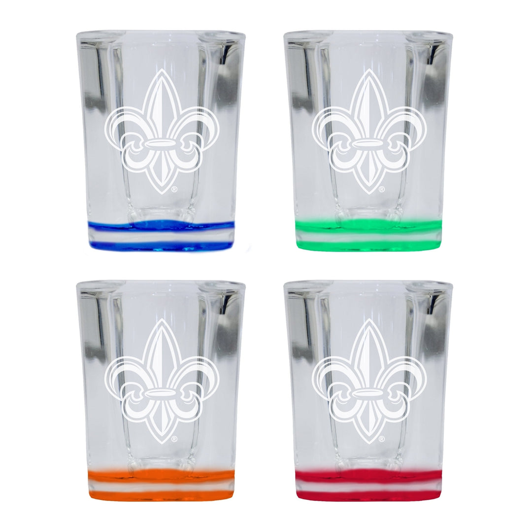 Louisiana at Lafayette Ragin Cajuns 2 Ounce Engraved Shot Glass Square Officially Licensed Collegiate Product Image 4