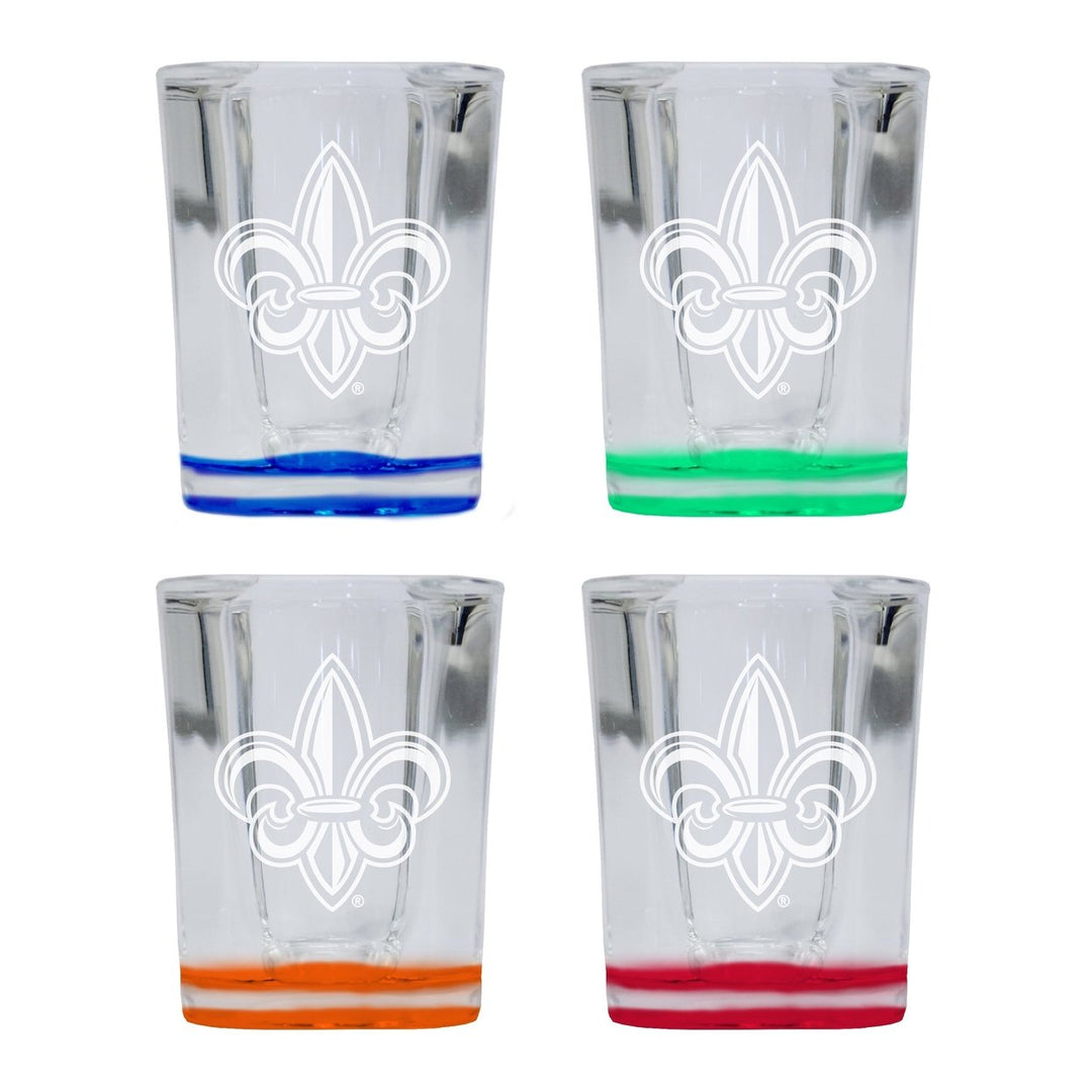 Louisiana at Lafayette Ragin Cajuns 2 Ounce Engraved Shot Glass Square Officially Licensed Collegiate Product Image 1