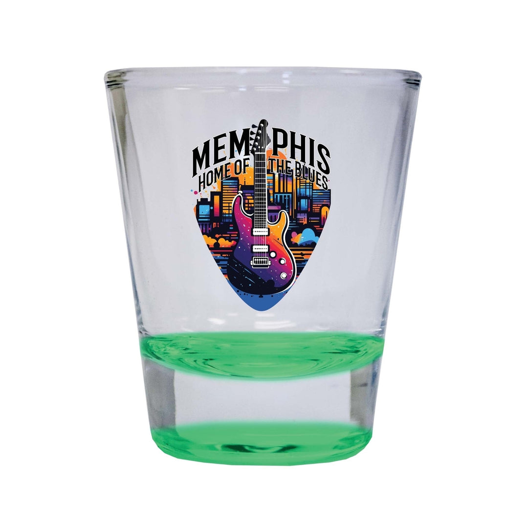 Memphis Tennessee Design B Souvenir 2 Ounce Shot Glass Round Image 4