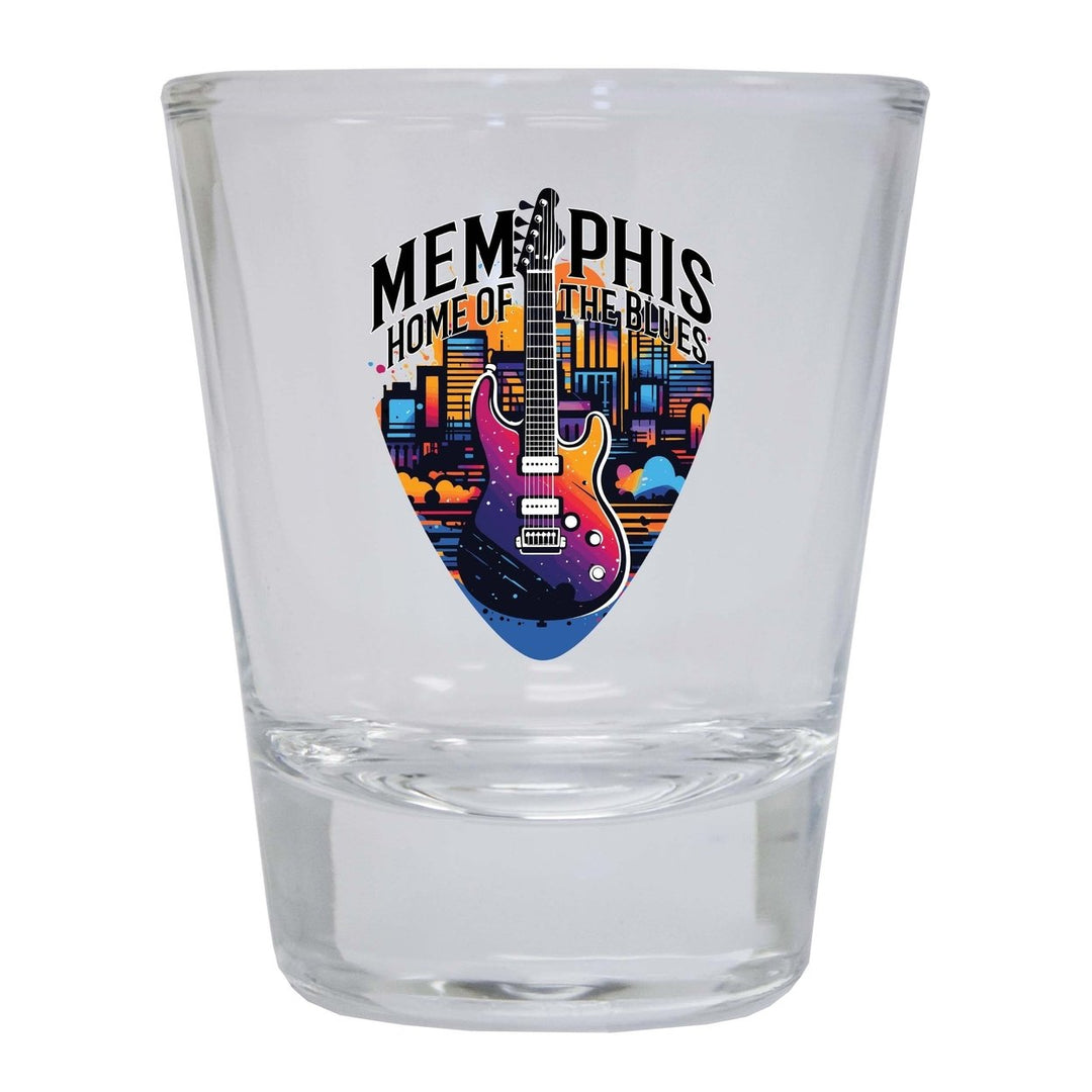 Memphis Tennessee Design B Souvenir 2 Ounce Shot Glass Round Image 1