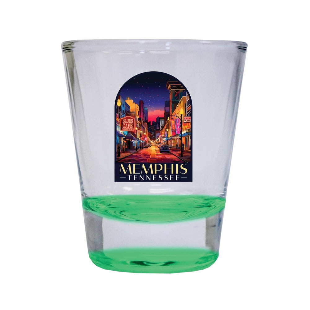 Memphis Tennessee Design C Souvenir 2 Ounce Shot Glass Round Image 2