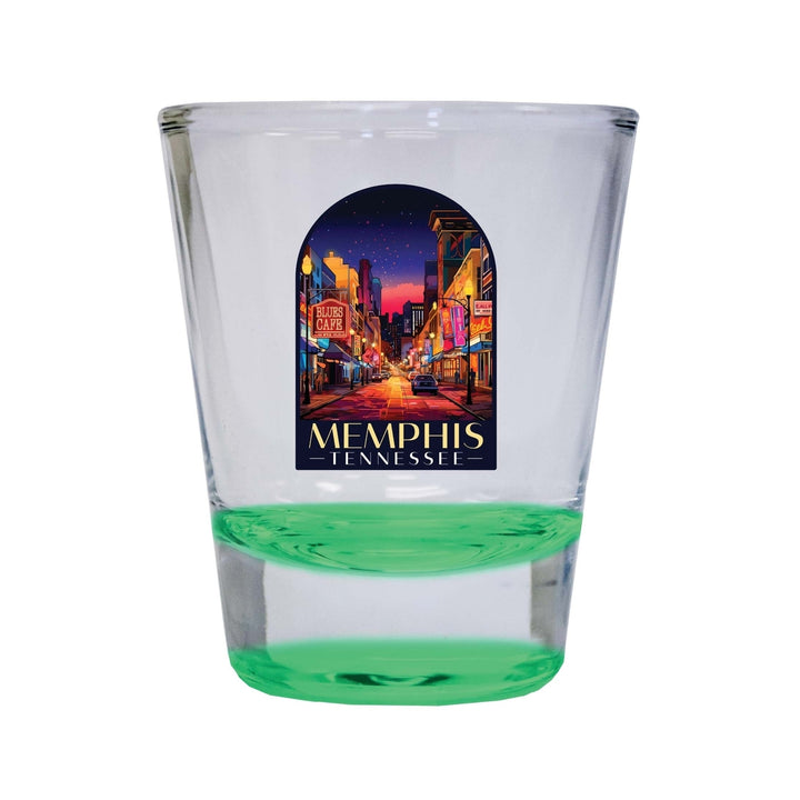 Memphis Tennessee Design C Souvenir 2 Ounce Shot Glass Round Image 2