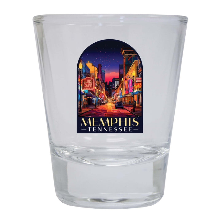 Memphis Tennessee Design C Souvenir 2 Ounce Shot Glass Round Image 3