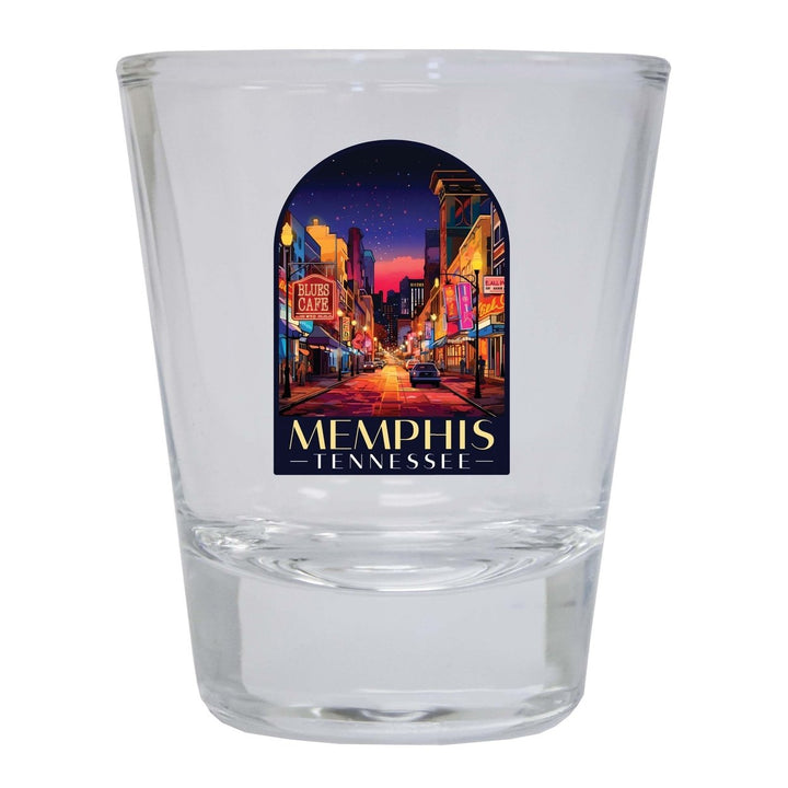 Memphis Tennessee Design C Souvenir 2 Ounce Shot Glass Round Image 1