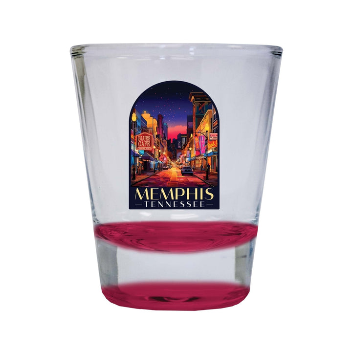 Memphis Tennessee Design C Souvenir 2 Ounce Shot Glass Round Image 4