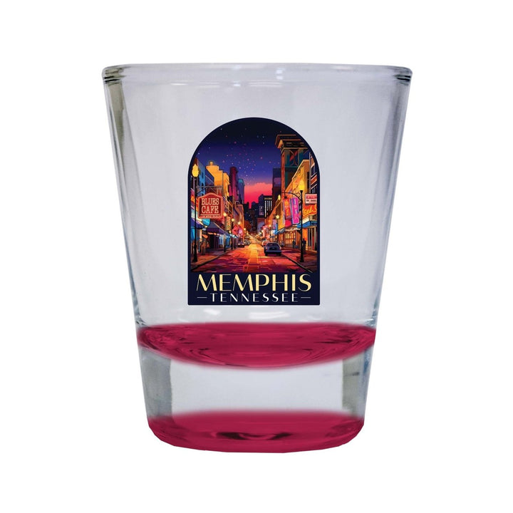 Memphis Tennessee Design C Souvenir 2 Ounce Shot Glass Round Image 1