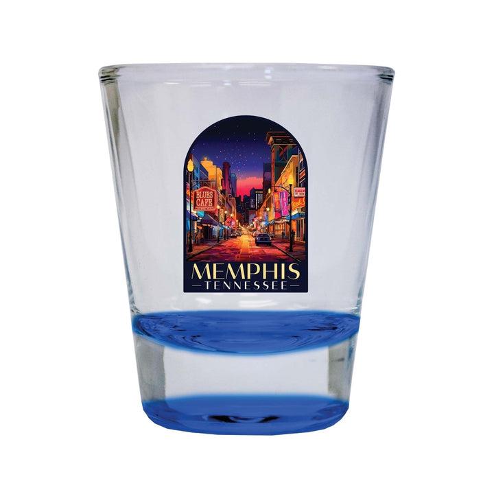 Memphis Tennessee Design C Souvenir 2 Ounce Shot Glass Round Image 4