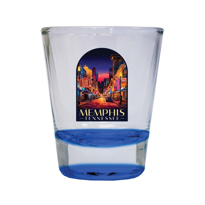 Memphis Tennessee Design C Souvenir 2 Ounce Shot Glass Round Image 1