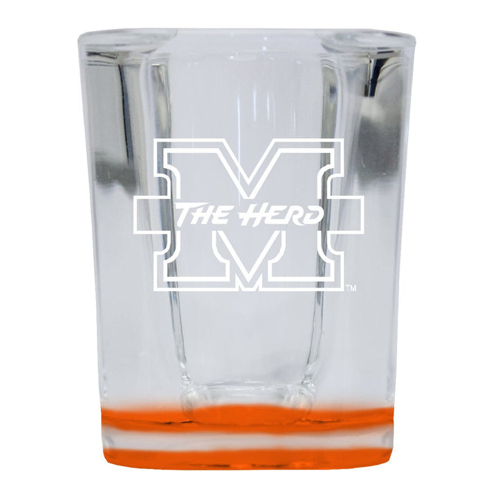 Marshall Thundering Herd 2 Ounce Engraved Shot Glass Square Officially Licensed Collegiate Product Image 2