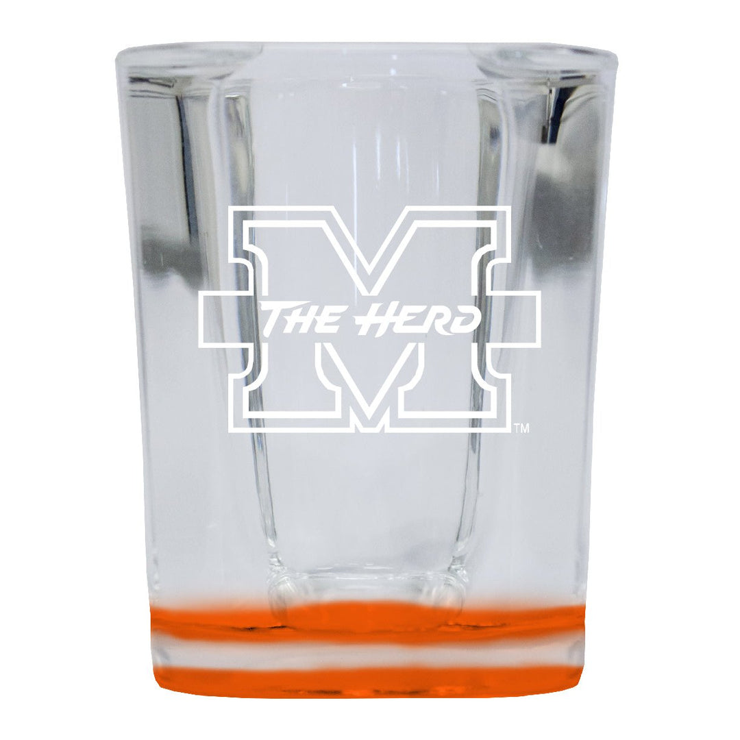 Marshall Thundering Herd 2 Ounce Engraved Shot Glass Square Officially Licensed Collegiate Product Image 1