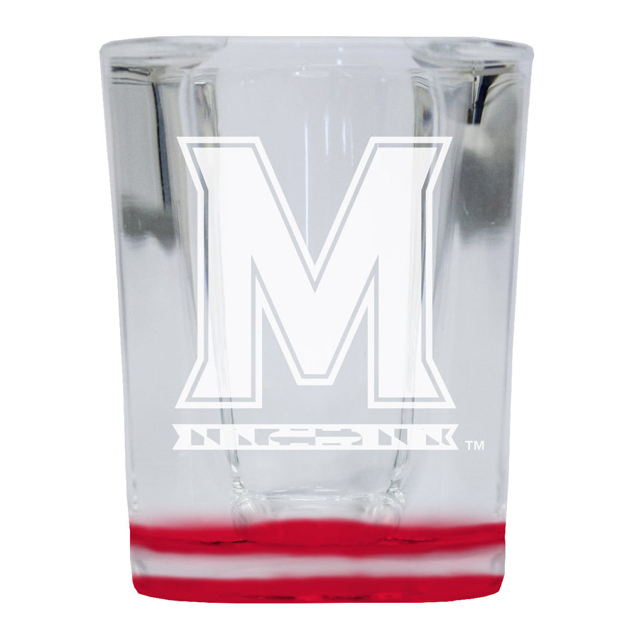 Maryland Terrapins 2 Ounce Engraved Shot Glass Square Officially Licensed Collegiate Product Image 1