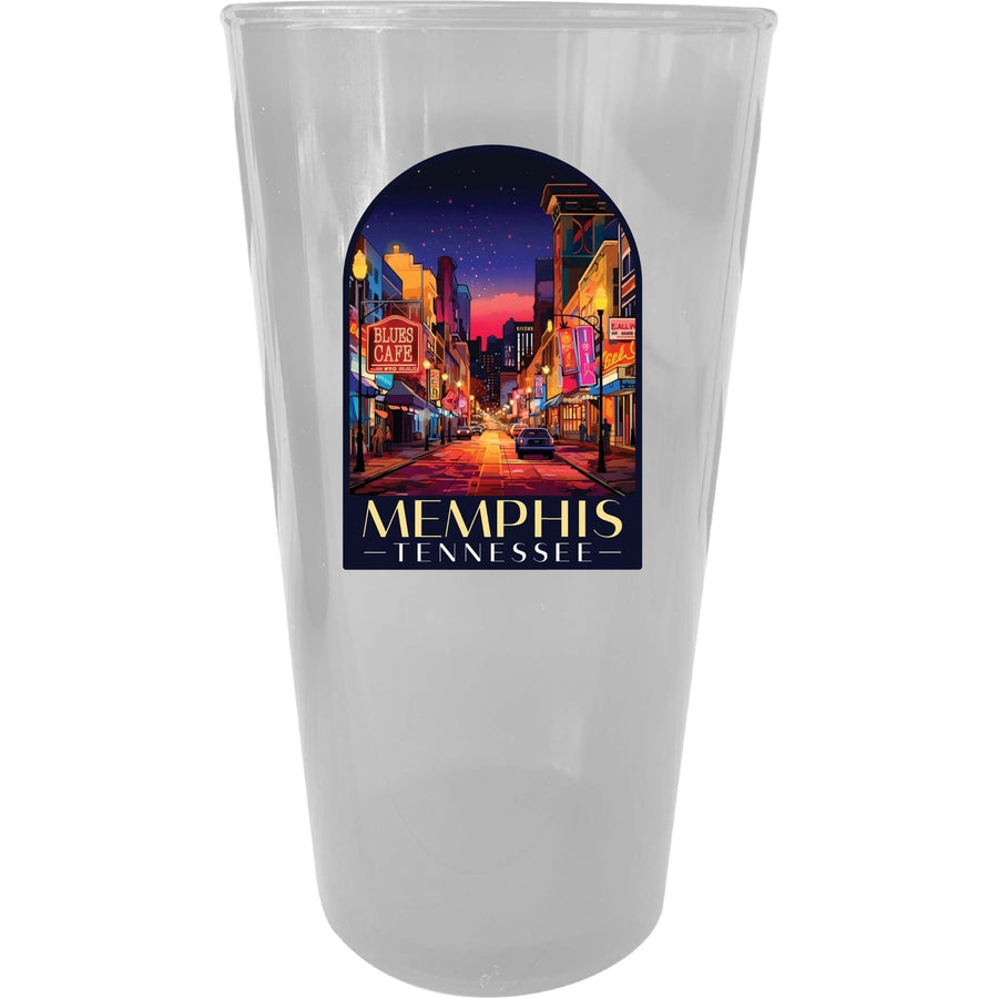 Memphis Tennessee Design C Souvenir Plastic 16 oz pint Image 1