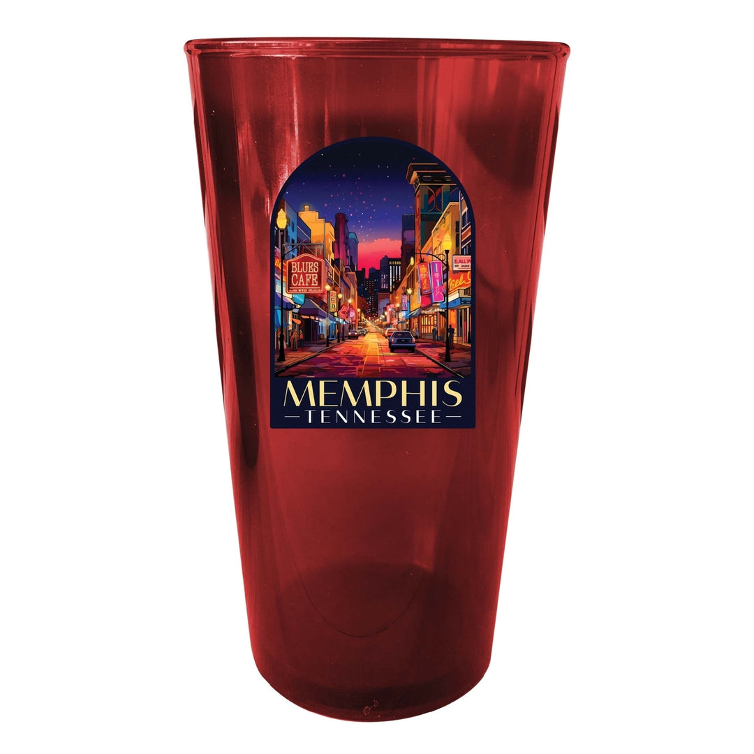 Memphis Tennessee Design C Souvenir Plastic 16 oz pint Image 2