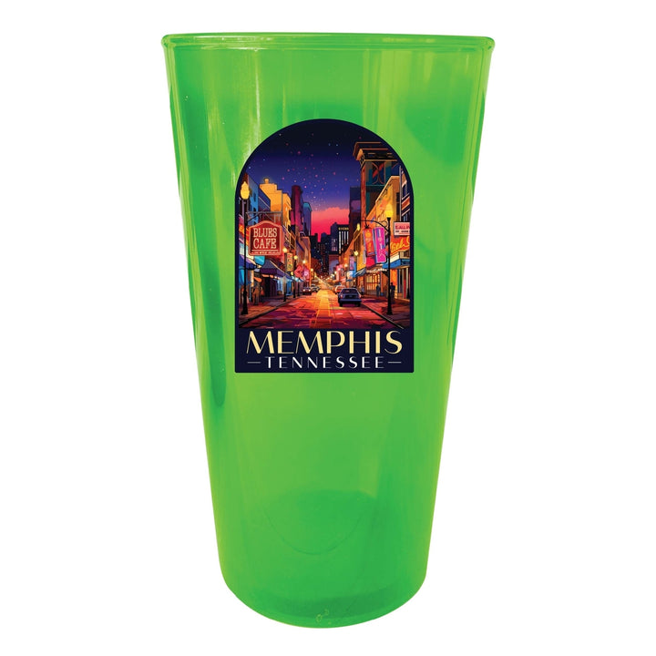 Memphis Tennessee Design C Souvenir Plastic 16 oz pint Image 3