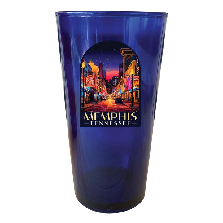 Memphis Tennessee Design C Souvenir Plastic 16 oz pint Image 4