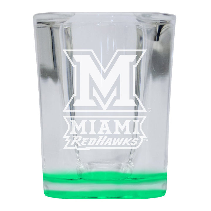 Miami University of Ohio 2 Ounce Engraved Shot Glass Square Officially Licensed Collegiate Product Image 3