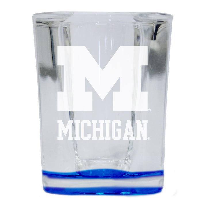 Michigan Wolverines 2 Ounce Engraved Shot Glass Square Officially Licensed Collegiate Product Image 4