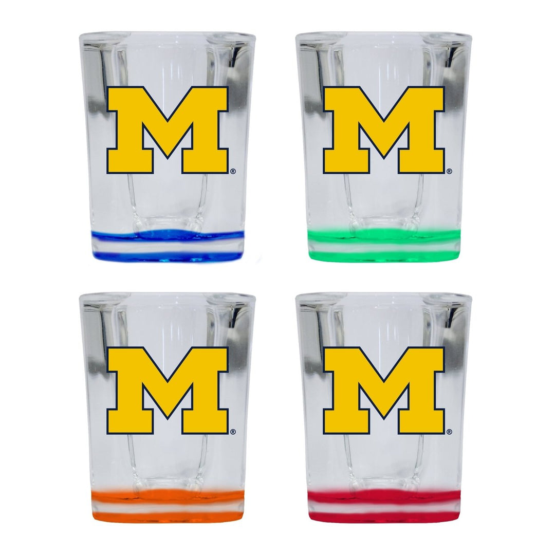 Michigan Wolverines 2 Ounce Shot Glass Square Officially Licensed Collegiate Product Image 1