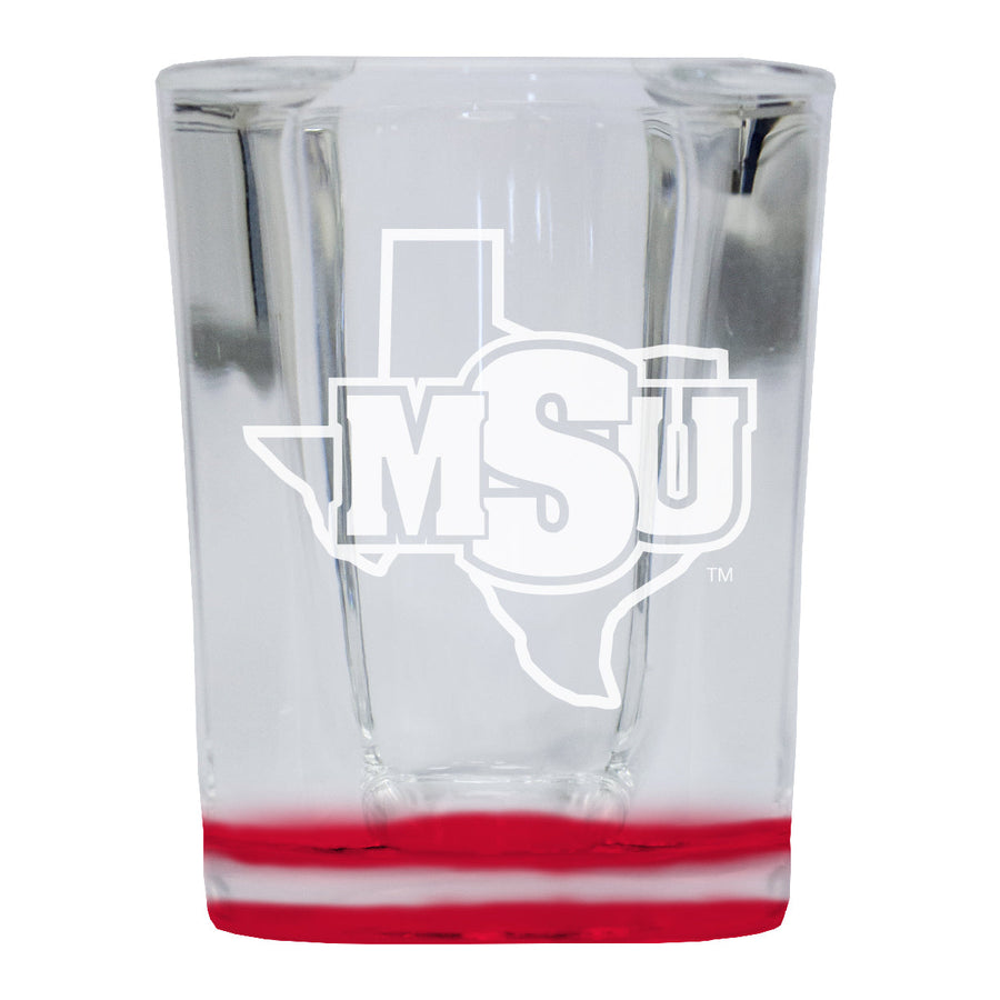 Midwestern State University Mustangs 2 Ounce Engraved Shot Glass Square Officially Licensed Collegiate Product Image 1