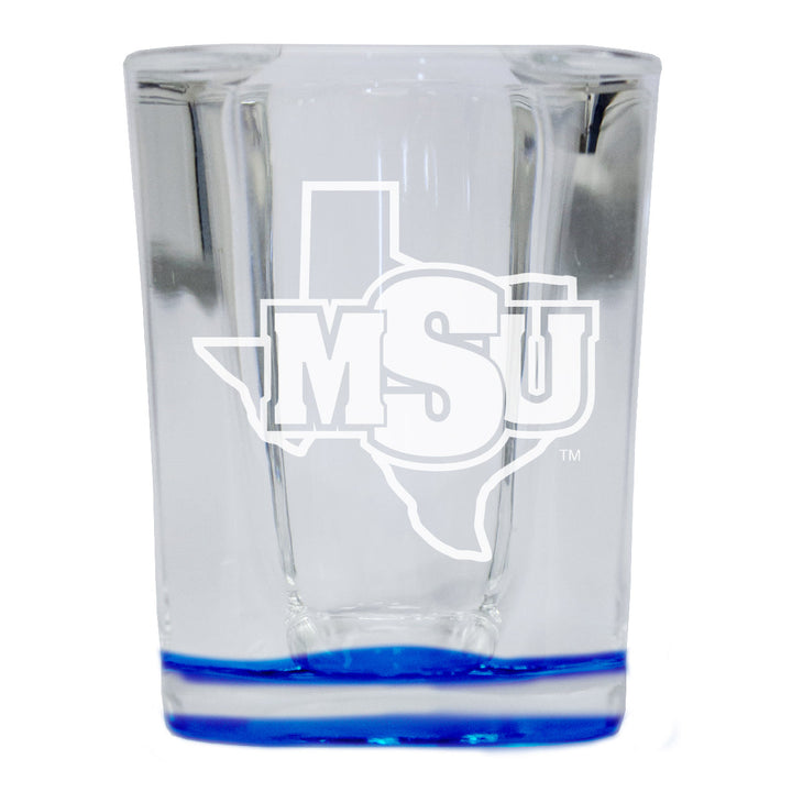 Midwestern State University Mustangs 2 Ounce Engraved Shot Glass Square Officially Licensed Collegiate Product Image 4