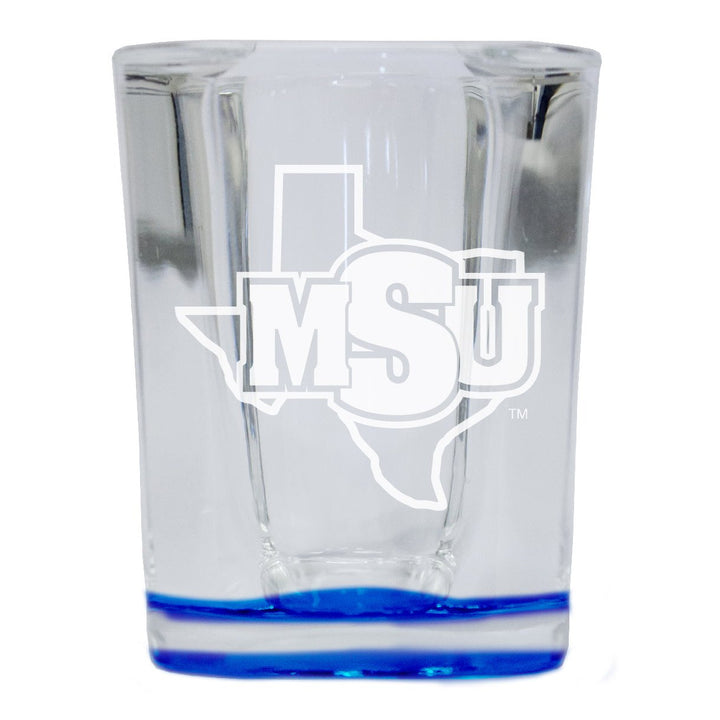 Midwestern State University Mustangs 2 Ounce Engraved Shot Glass Square Officially Licensed Collegiate Product Image 1