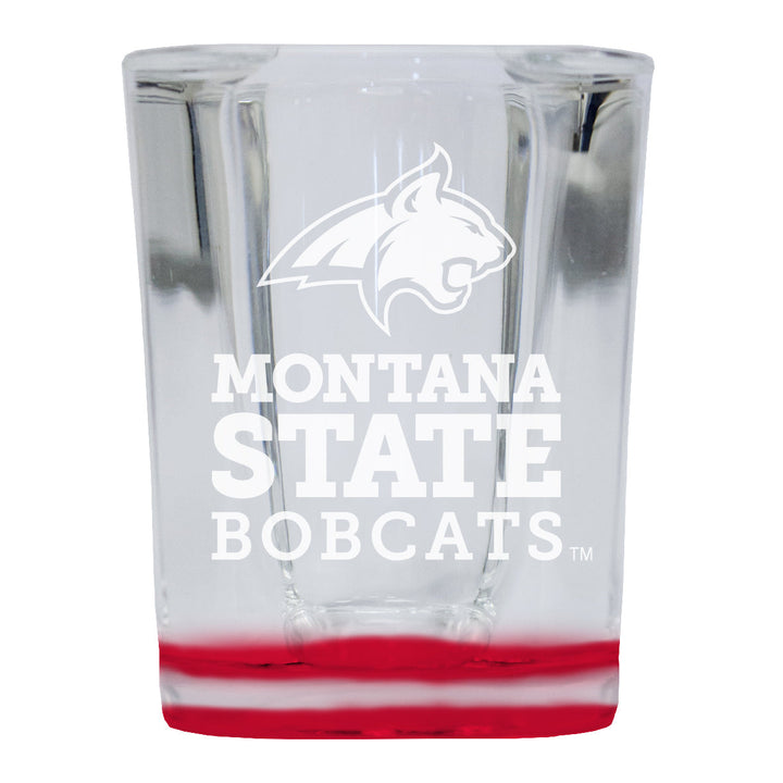 Montana State Bobcats 2 Ounce Engraved Shot Glass Square Officially Licensed Collegiate Product Image 1