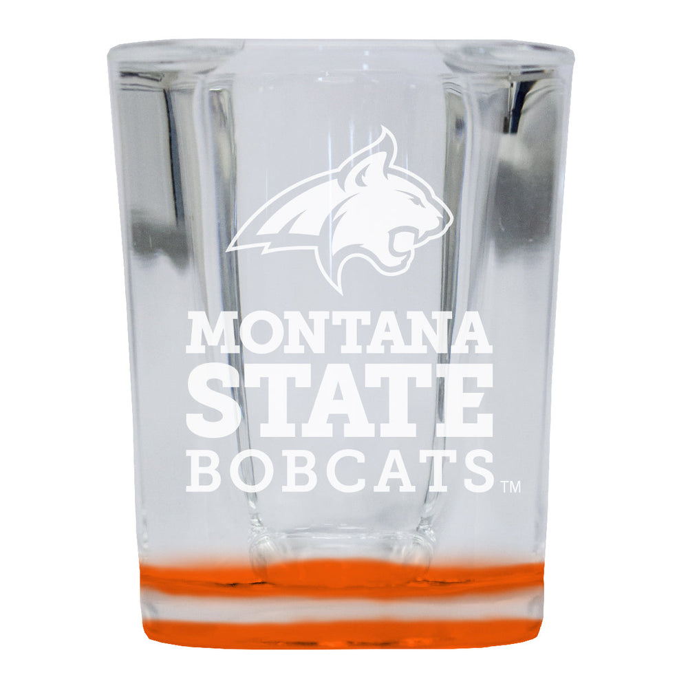 Montana State Bobcats 2 Ounce Engraved Shot Glass Square Officially Licensed Collegiate Product Image 2