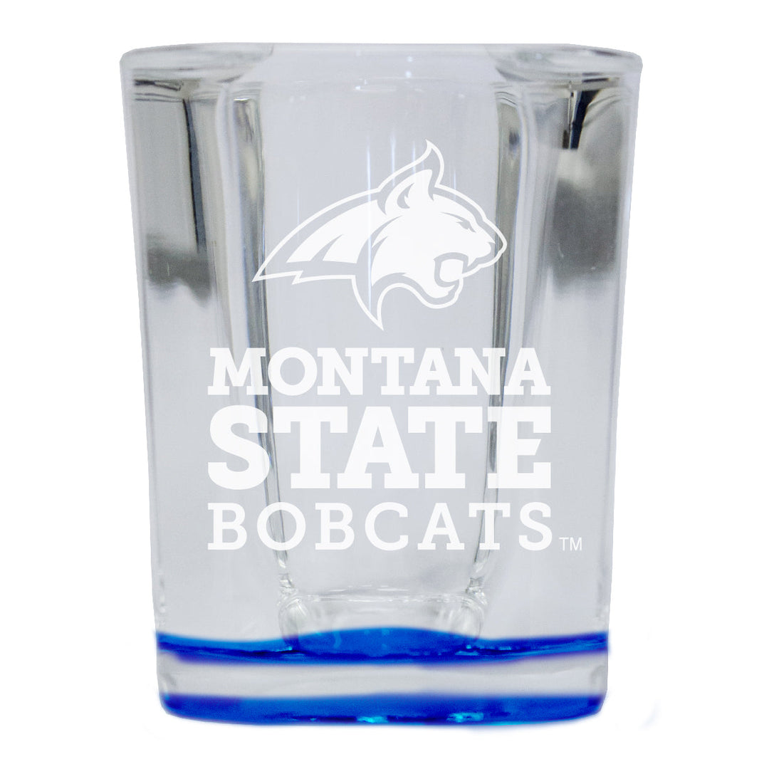 Montana State Bobcats 2 Ounce Engraved Shot Glass Square Officially Licensed Collegiate Product Image 3