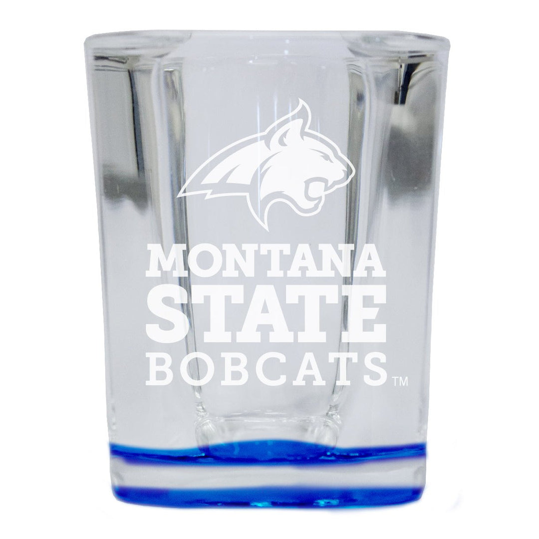 Montana State Bobcats 2 Ounce Engraved Shot Glass Square Officially Licensed Collegiate Product Image 1