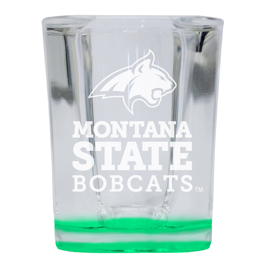 Montana State Bobcats 2 Ounce Engraved Shot Glass Square Officially Licensed Collegiate Product Image 4