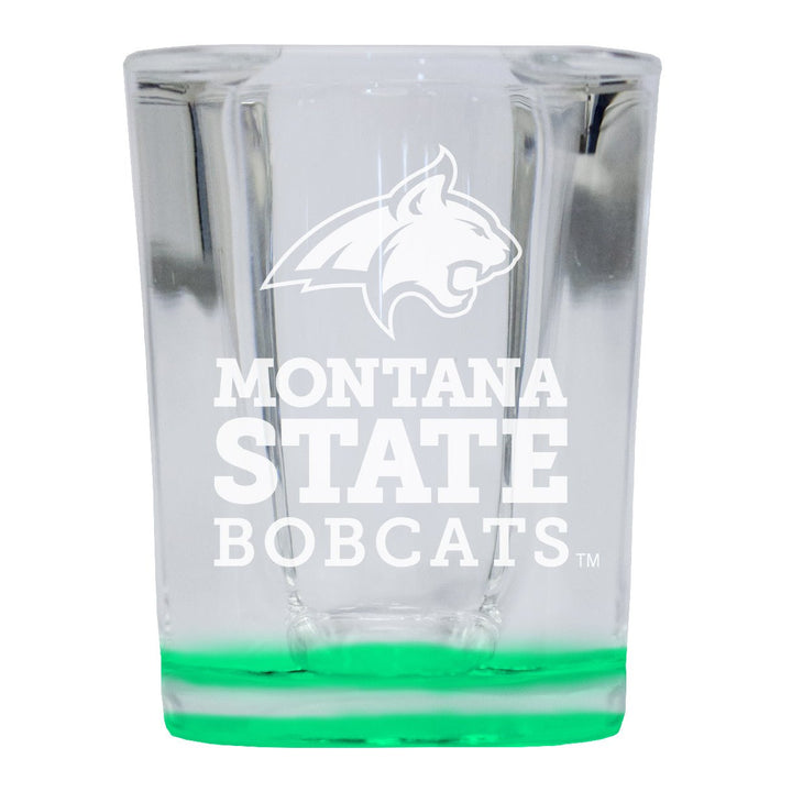 Montana State Bobcats 2 Ounce Engraved Shot Glass Square Officially Licensed Collegiate Product Image 1